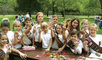 Over 90 Brownies and Girl Scouts helped build a butterfly habitat at Yazoo National Wildlife Refuge