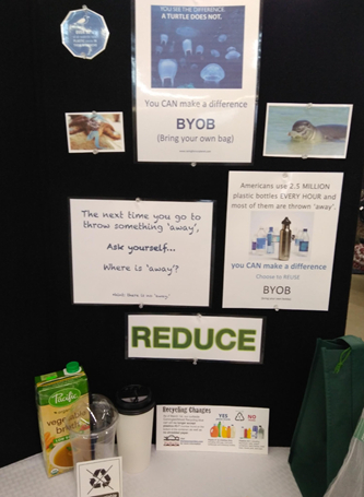 Educational signs and posters at farmer's market