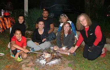 Toasting marshmallows from the organic marshmallow bushes